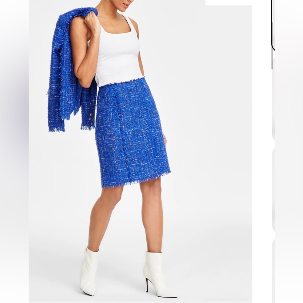 I.n.c. International Concepts Women's Collarless Tweed Skirt